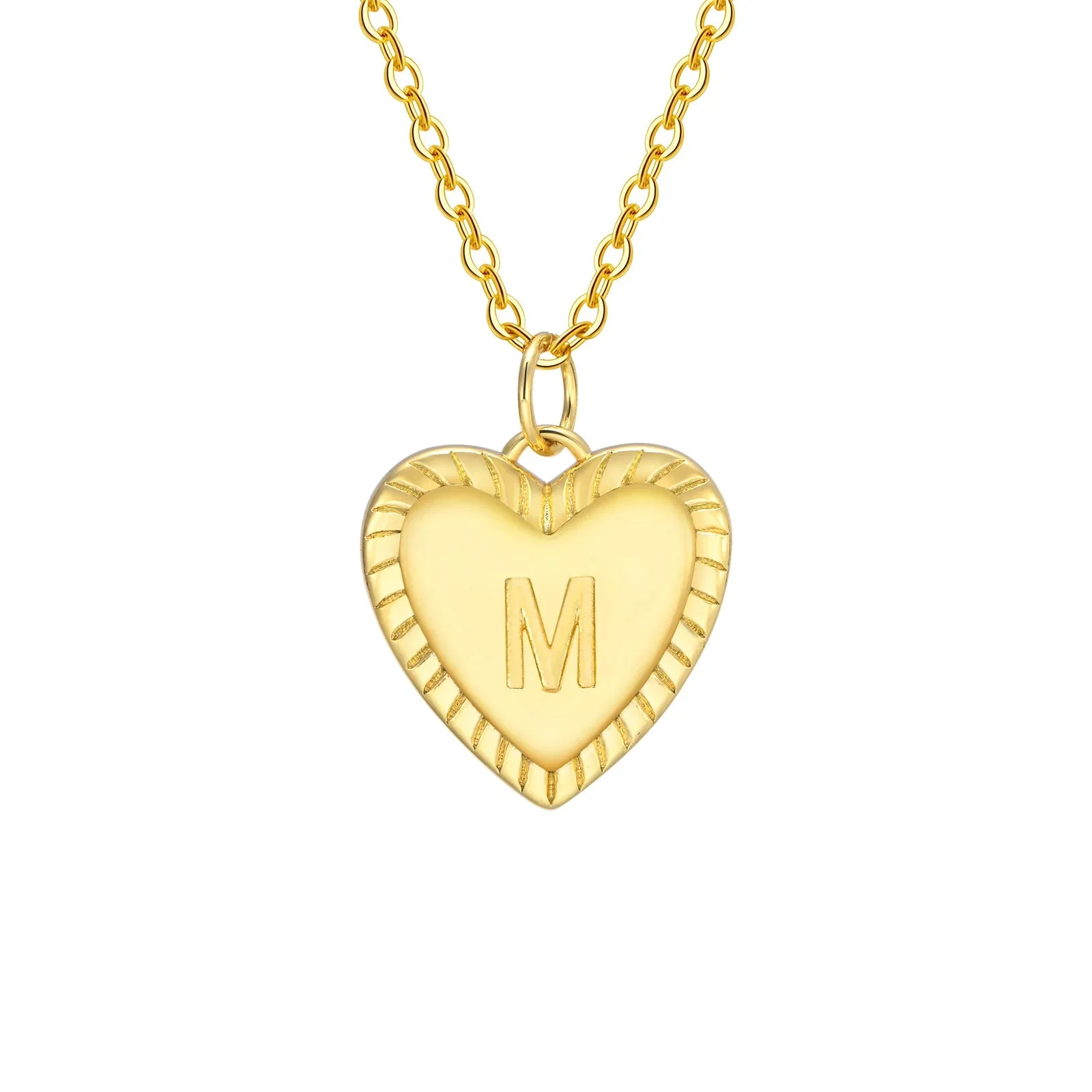 14k Dainty Heart Pendant Letter Initial Necklace - Image 21