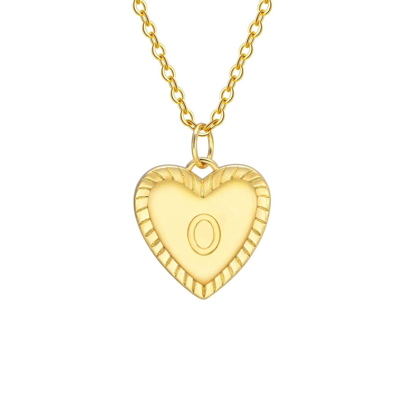 14k Dainty Heart Pendant Letter Initial Necklace - Image 23