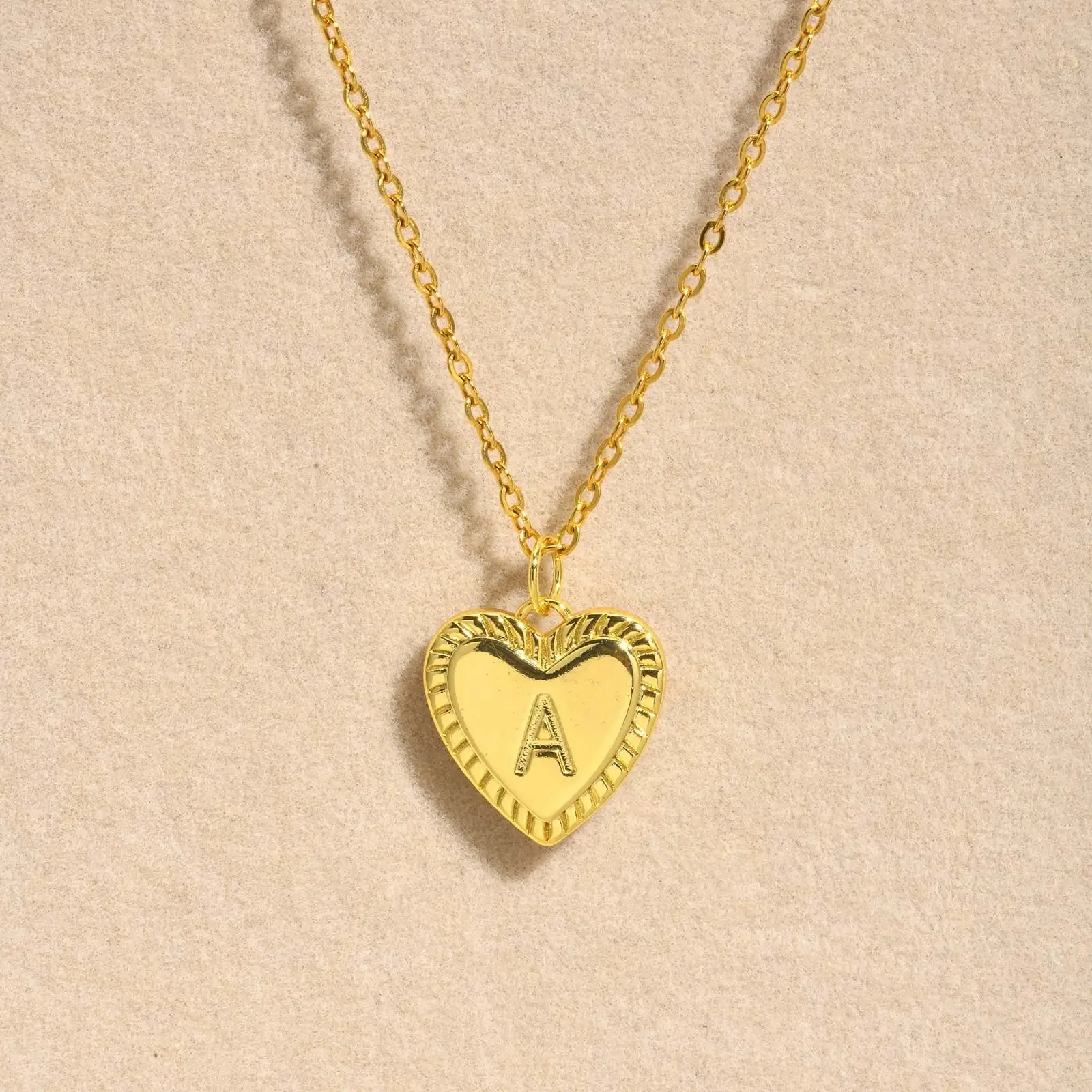 14k Dainty Heart Pendant Letter Initial Necklace - Image 8