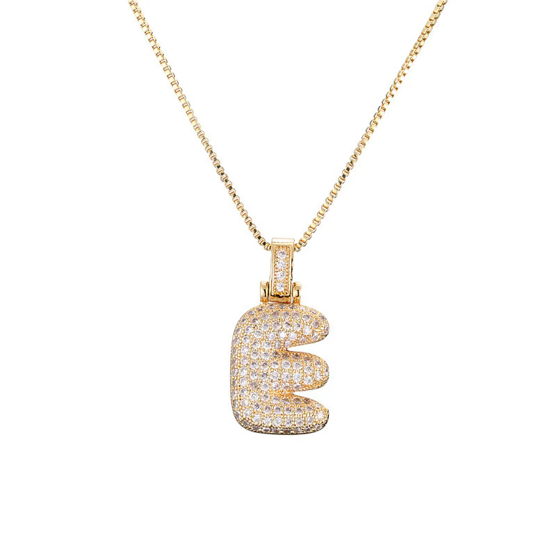 14k Diamond Dazzle Bubble Initial Necklace - Image 8