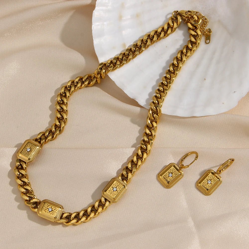 18k Cuban North Star Tarot Necklace and Earring - Image 6