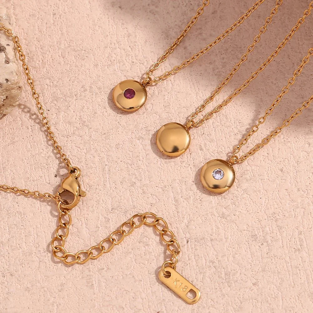 18k Dainty Minimal Birthstone Necklace - Image 10
