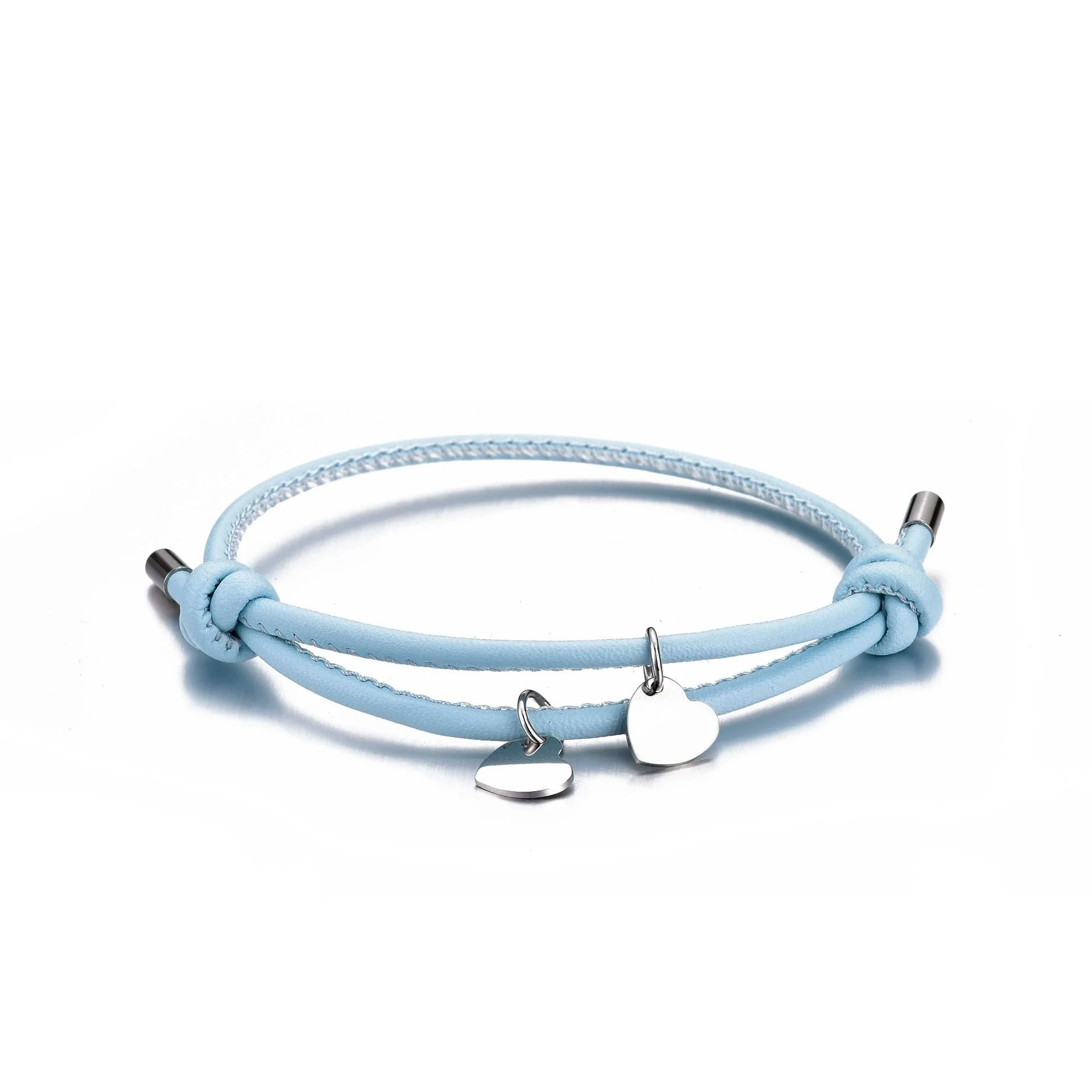 18k Personalized Leather Heart Charm Bracelet - Image 17