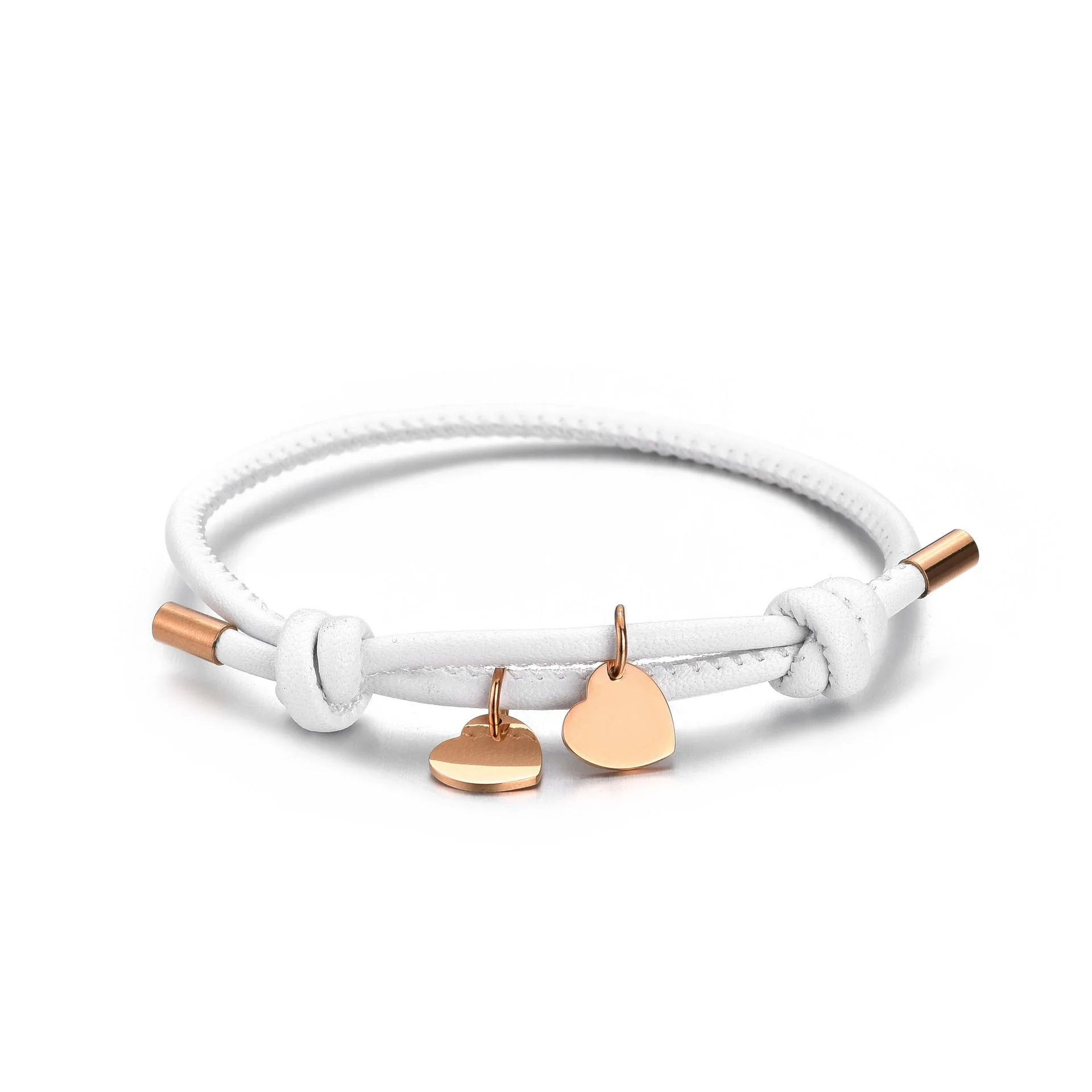 18k Personalized Leather Heart Charm Bracelet - Image 20
