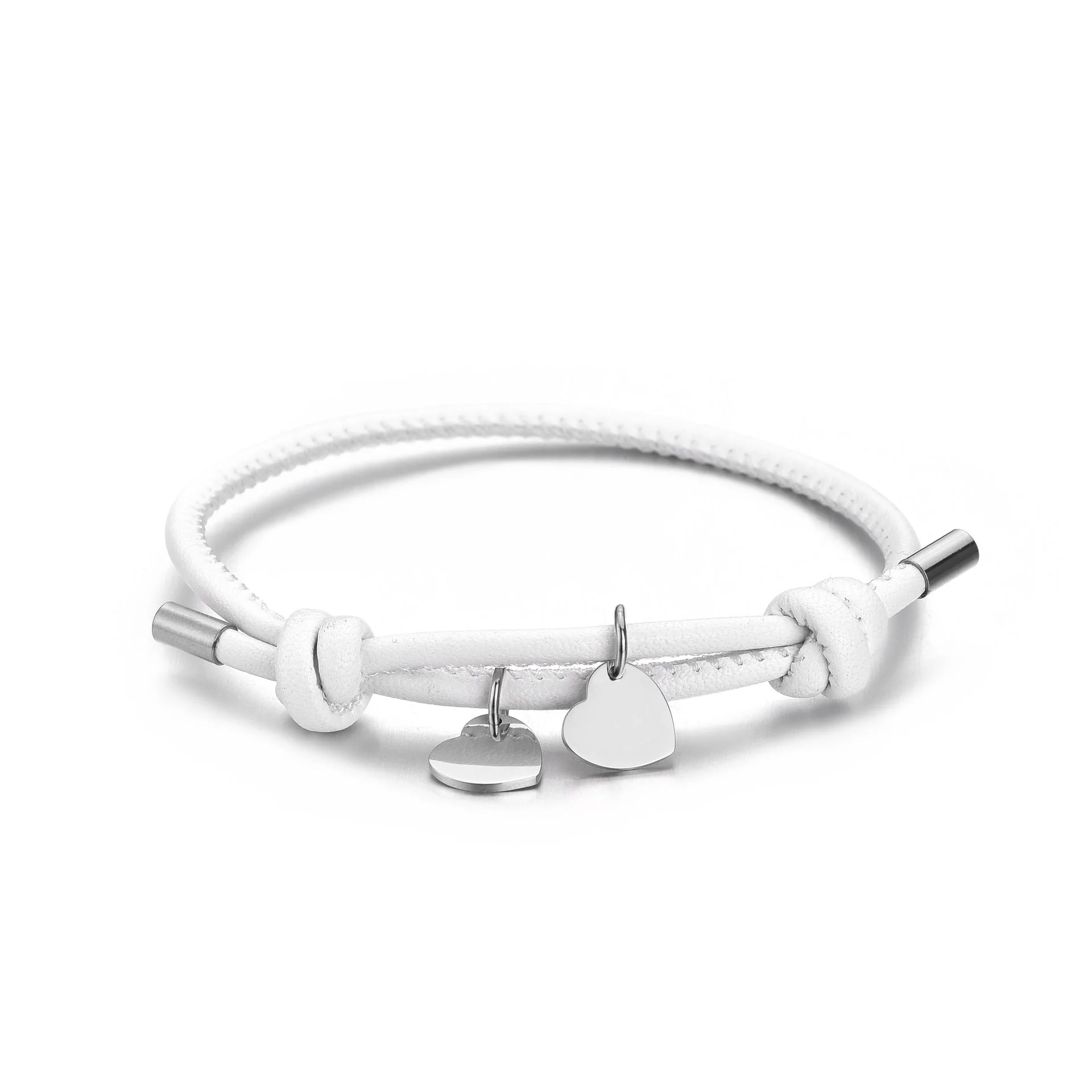 18k Personalized Leather Heart Charm Bracelet - Image 21