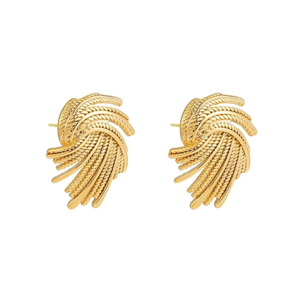 18k Spiraling Braided Dainty Earrings - Image 7