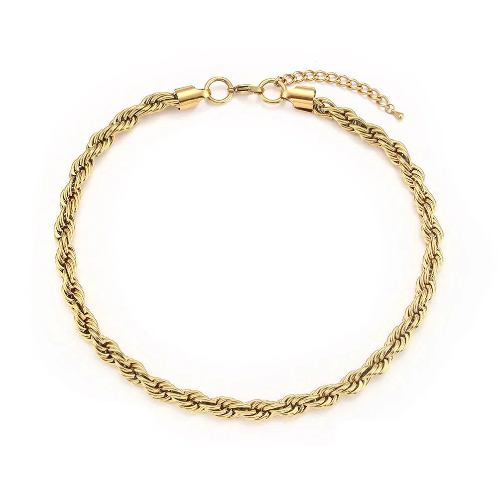 18k Thick 8mm Rope Bracelet and Necklace - Image 9