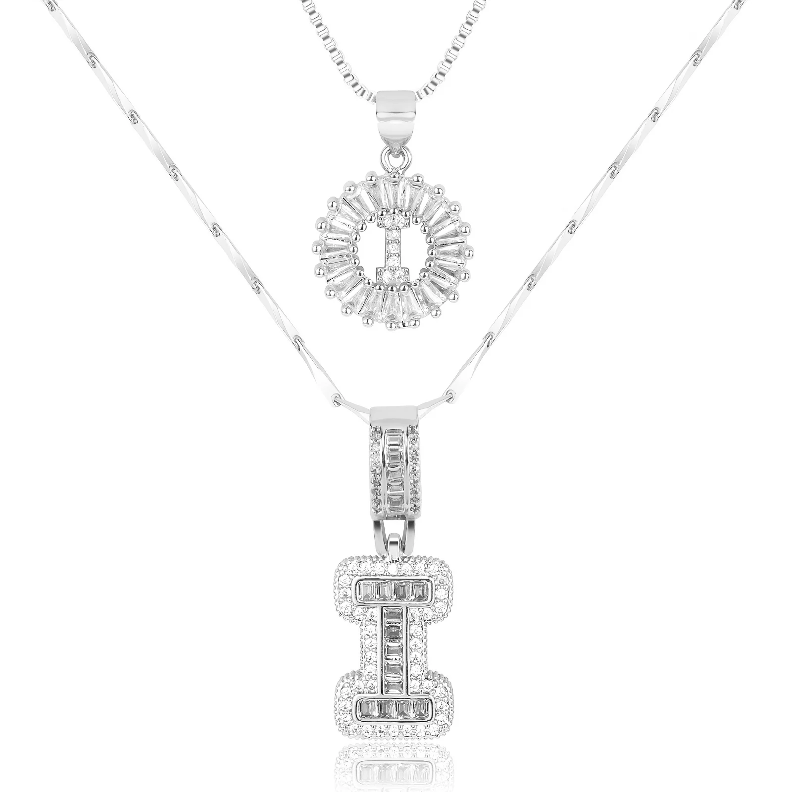 2pc 14k Diamond Letter Initial Necklaces - Image 27