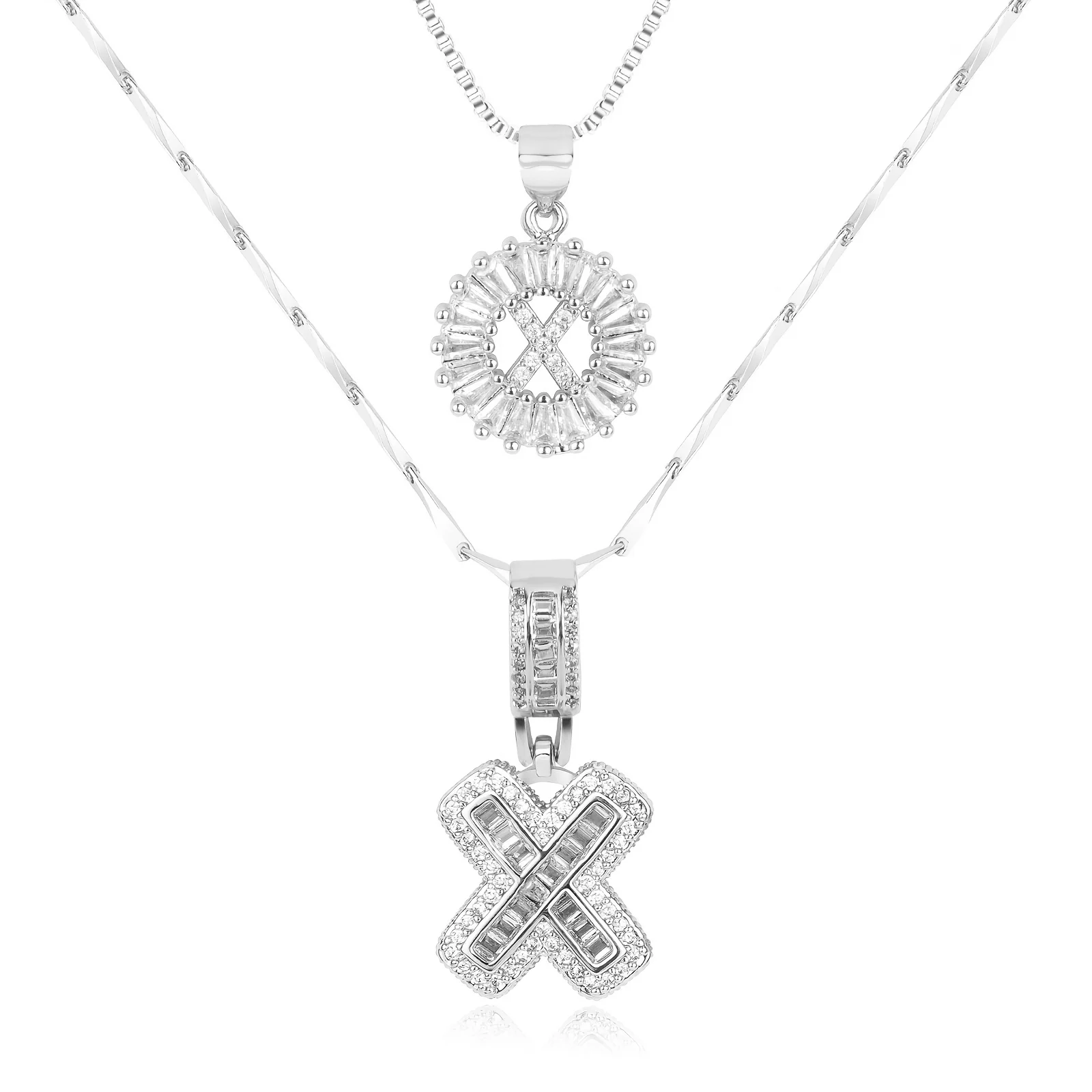 2pc 14k Diamond Letter Initial Necklaces - Image 57