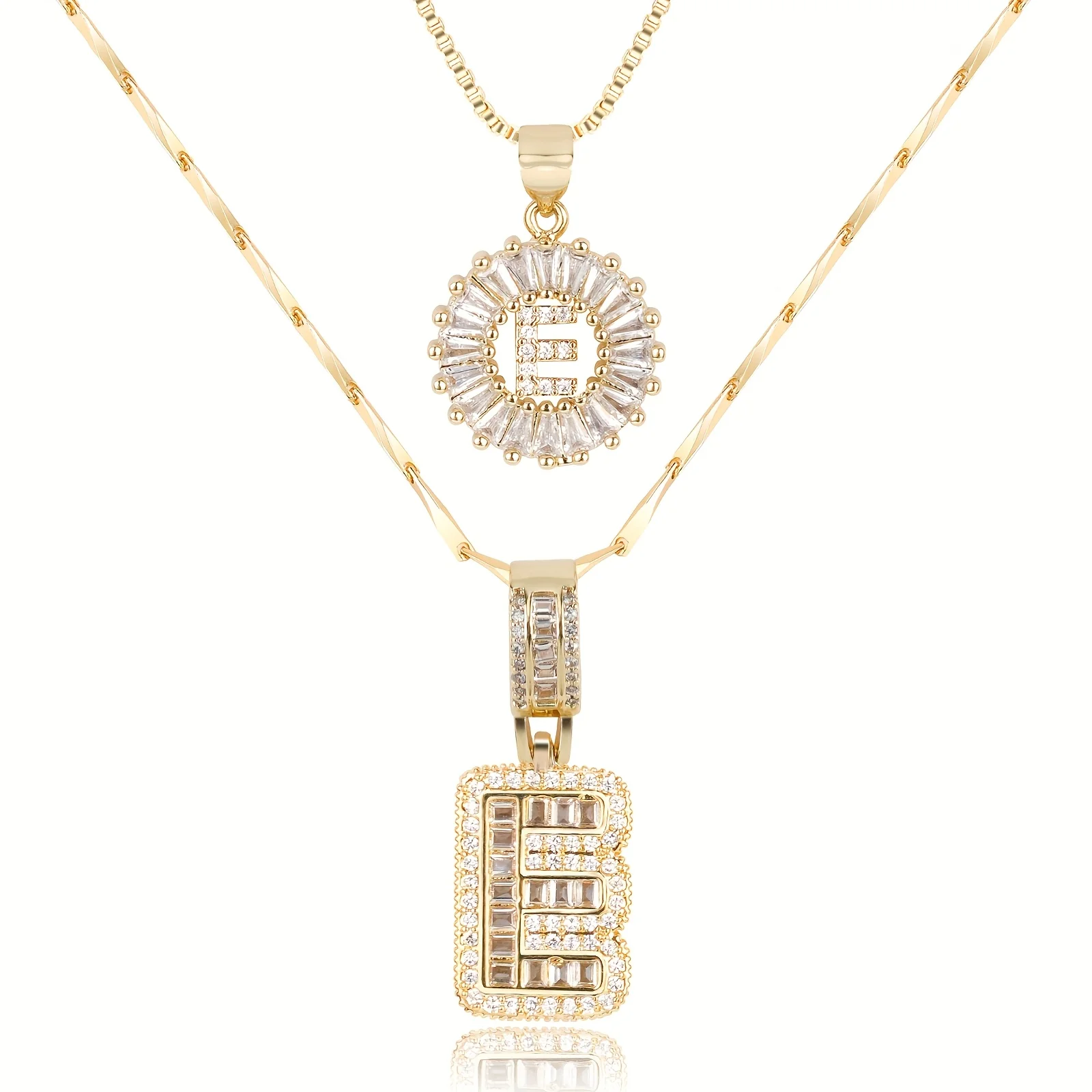 2pc 14k Diamond Letter Initial Necklaces - Image 18