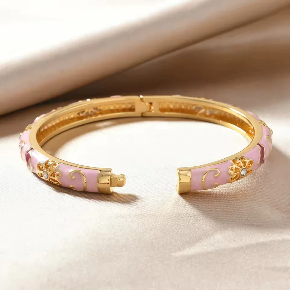 4pc Floral Accented Bangle Stack - Image 6