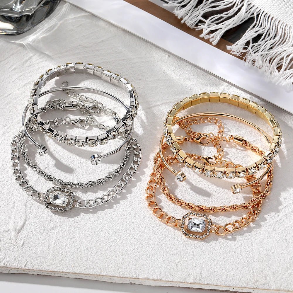 4pcs Diamond Shimmer Bracelet Stack - Image 3