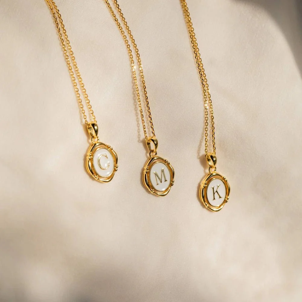 Accented Initial Chain Charm Necklace - Image 4