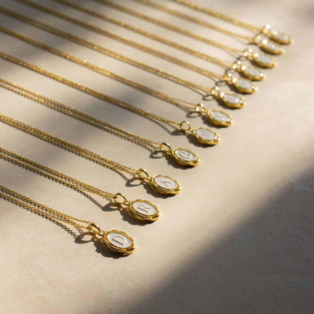 Accented Initial Chain Charm Necklace - Image 5