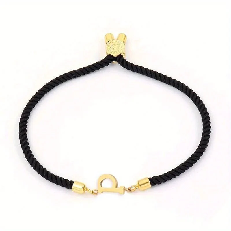 Adjustable Angled Serif Letter Initial Bracelets - Image 19