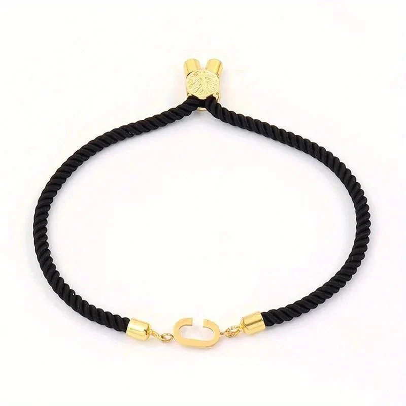 Adjustable Angled Serif Letter Initial Bracelets - Image 6