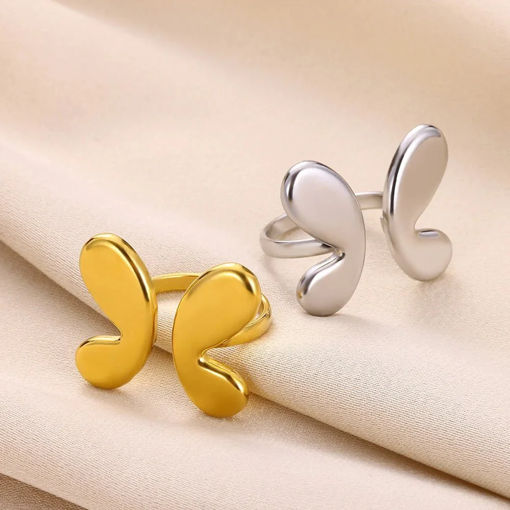 Adjustable Bubble Butterfly Wings Ring - Image 2