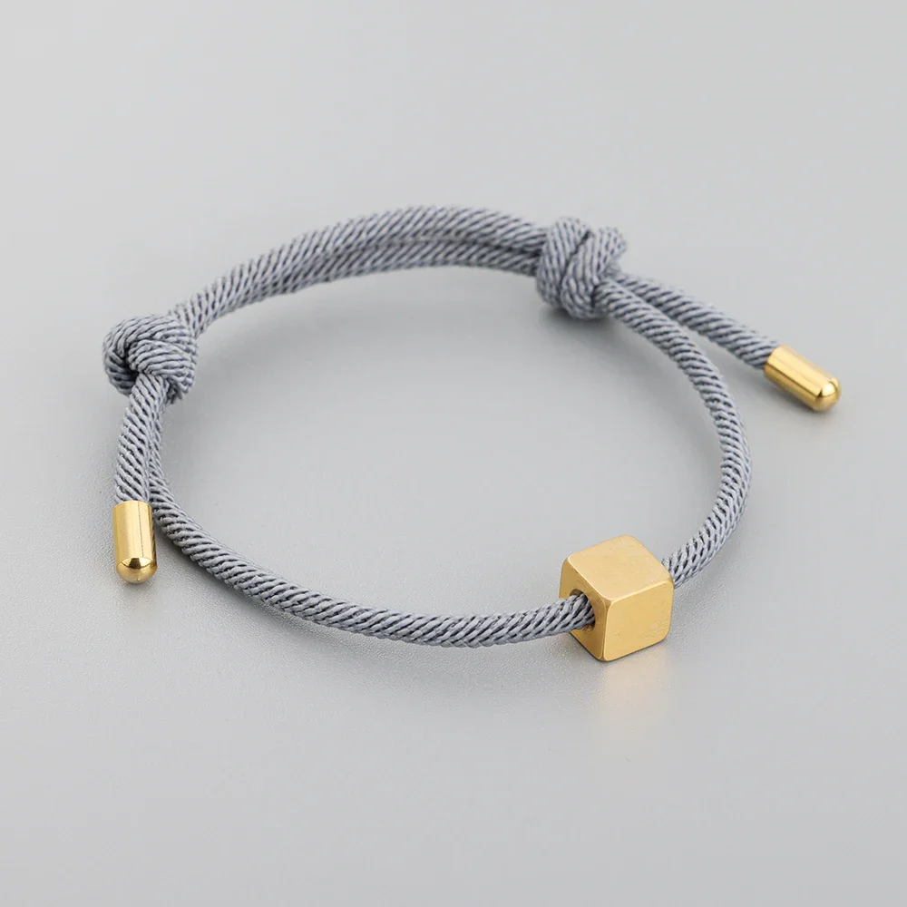Adjustable Couples Box Letter Initial Bracelets - Image 4