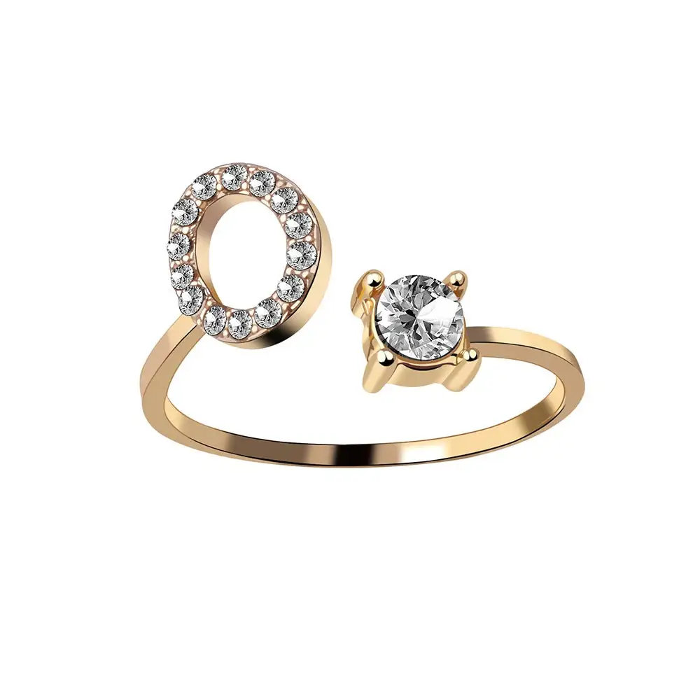 Adjustable Dainty Diamond Letter Initial Ring - Image 20