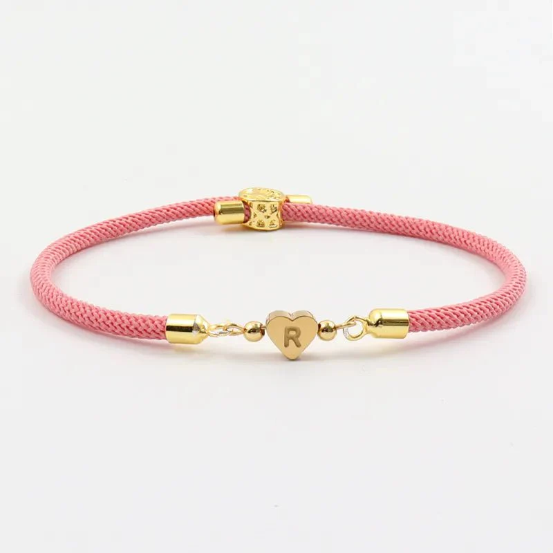 Adjustable Heart Letter Initial Bracelets - Image 3