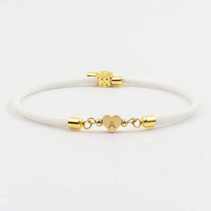 Adjustable Heart Letter Initial Bracelets - Image 5