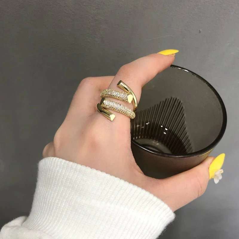 Adjustable Layered Diamond Ring - Image 2