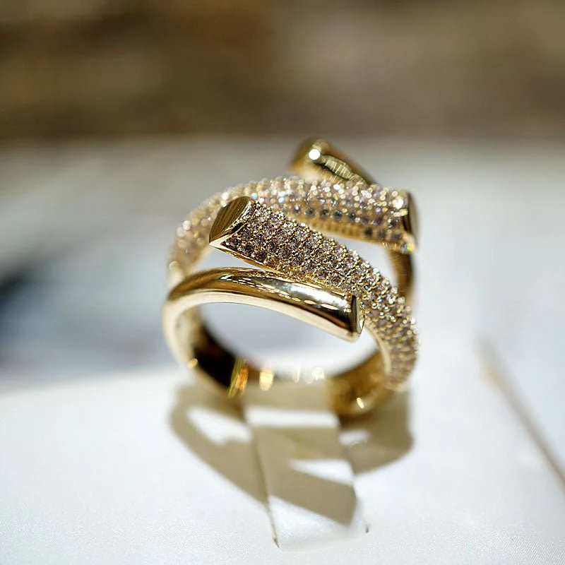 Adjustable Layered Diamond Ring - Image 3
