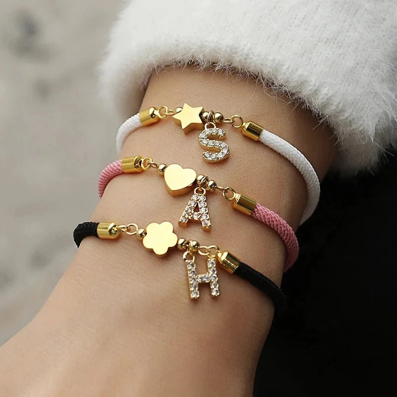 Adjustable Shape Letter Initial Bracelets - Image 2