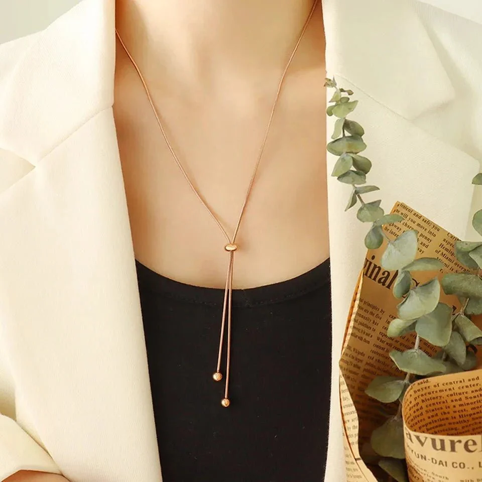 Adjustable Snake Chain Lariat Necklace - Image 3