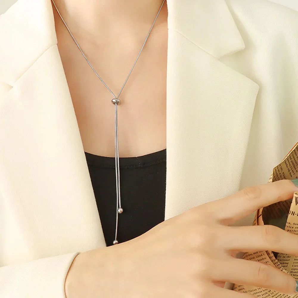 Adjustable Snake Chain Lariat Necklace - Image 4