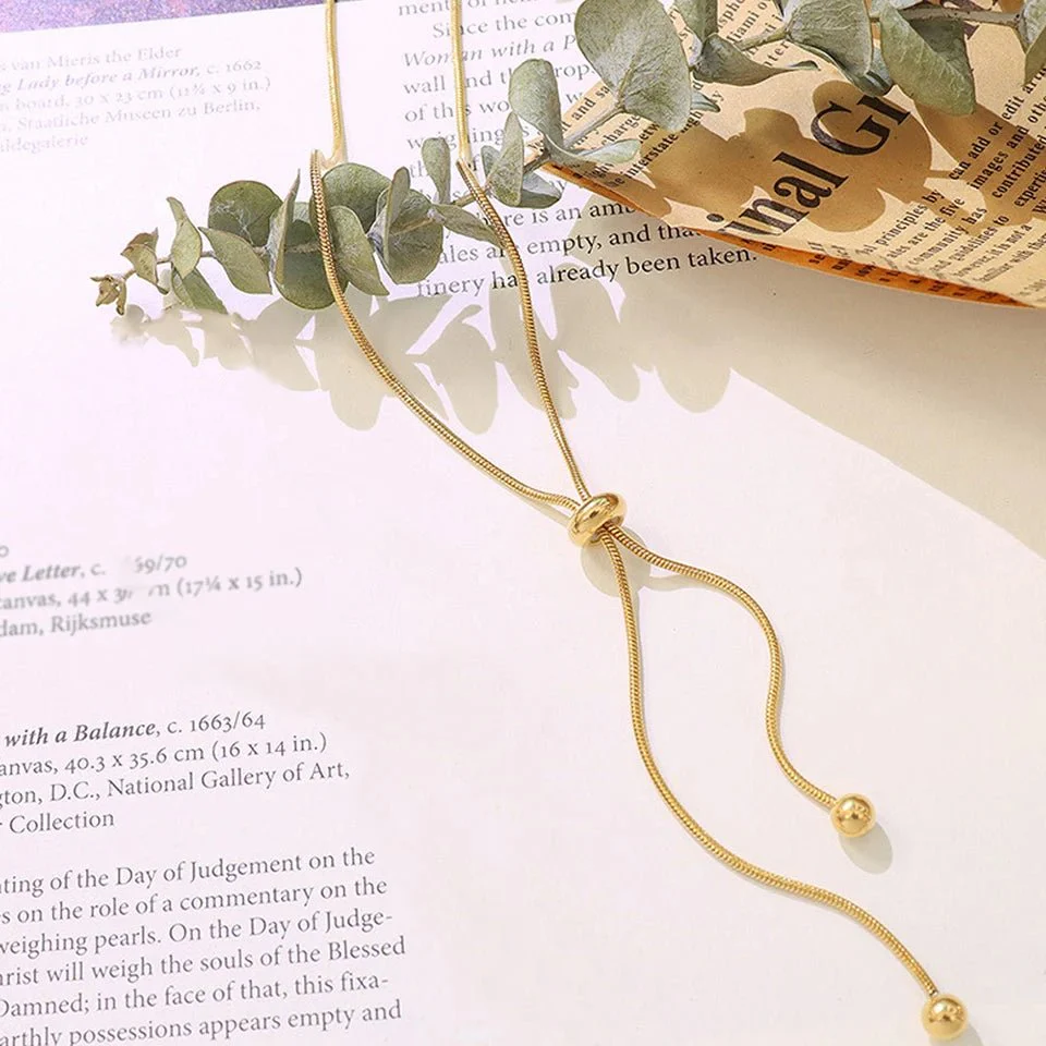 Adjustable Snake Chain Lariat Necklace - Image 5