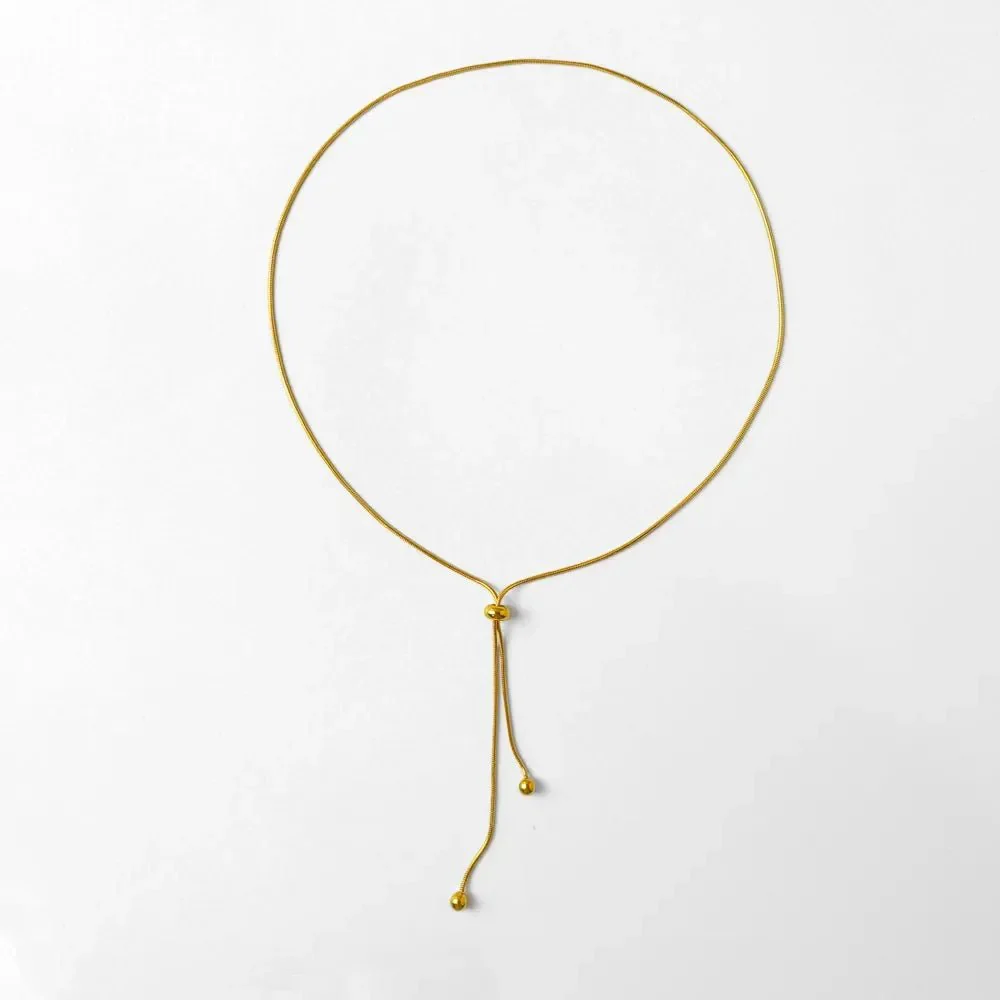 Adjustable Snake Chain Lariat Necklace - Image 7