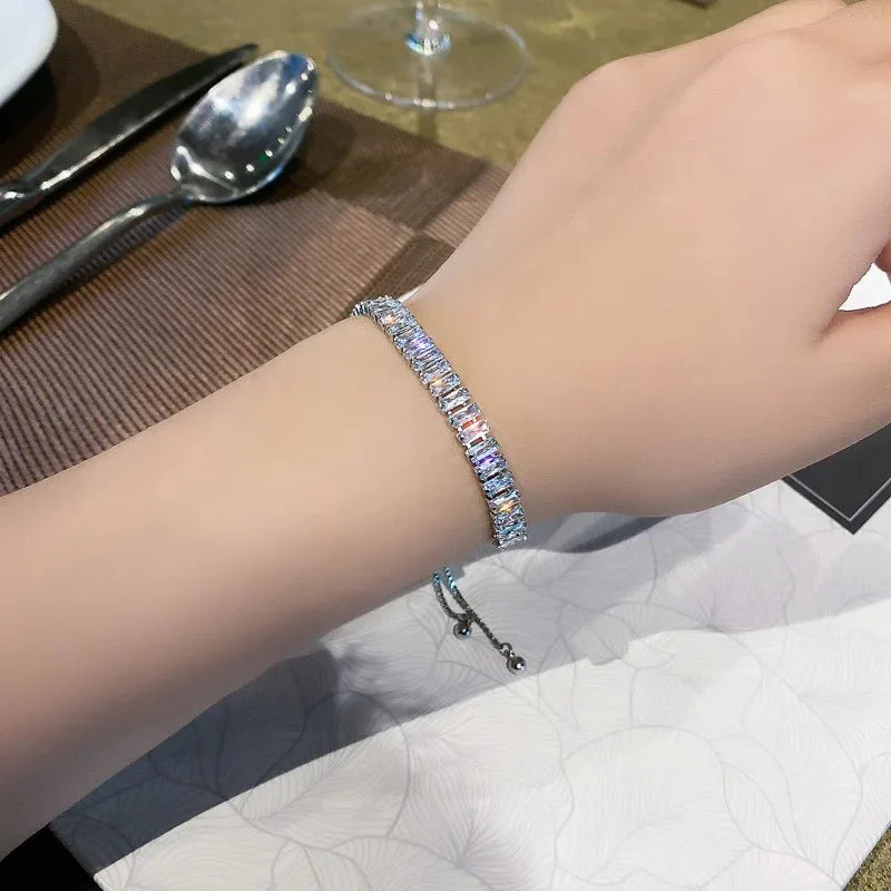 Baguette Crystal Adjustable Tennis Bracelets - Image 3