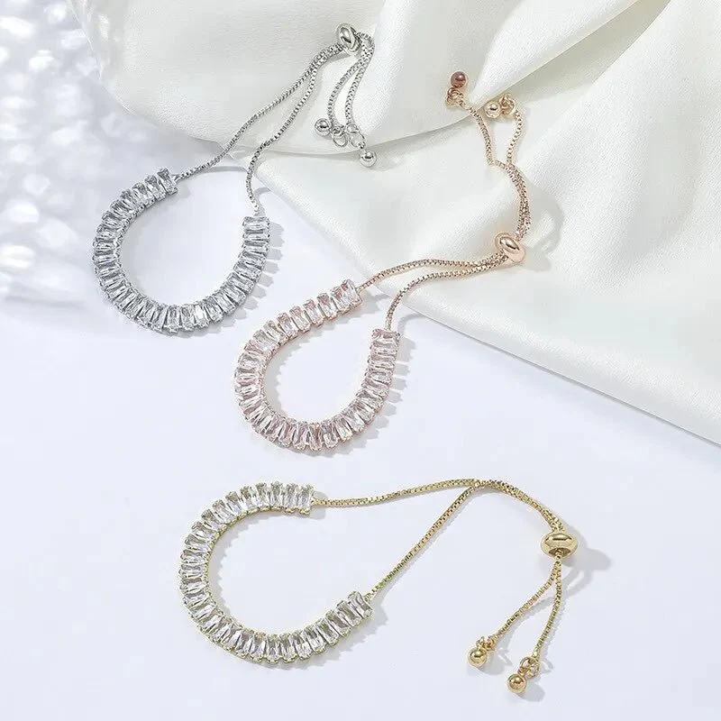 Baguette Crystal Adjustable Tennis Bracelets - Image 5
