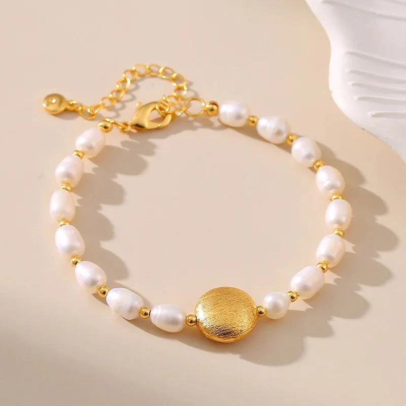 Boho Gold Accented Pearl Bracelets - Image 7