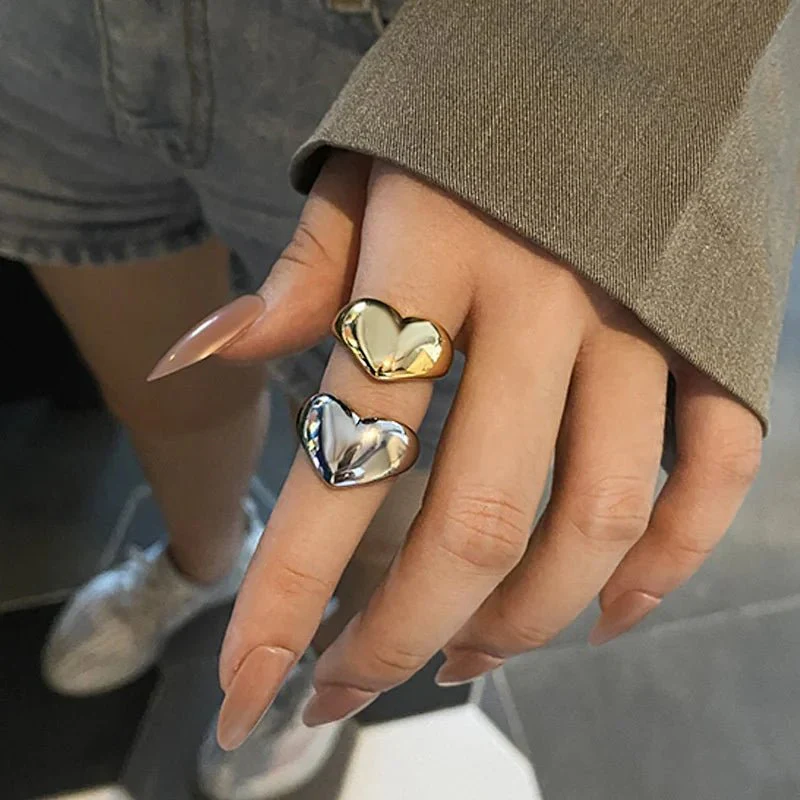 Bold Statement Heart Rings - Image 3