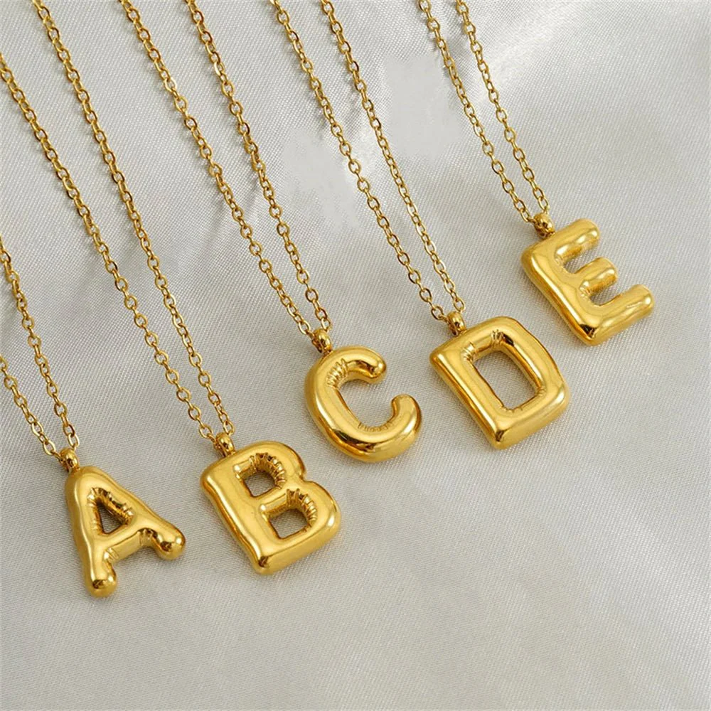 Bubble Letter Initial Necklace - Image 4
