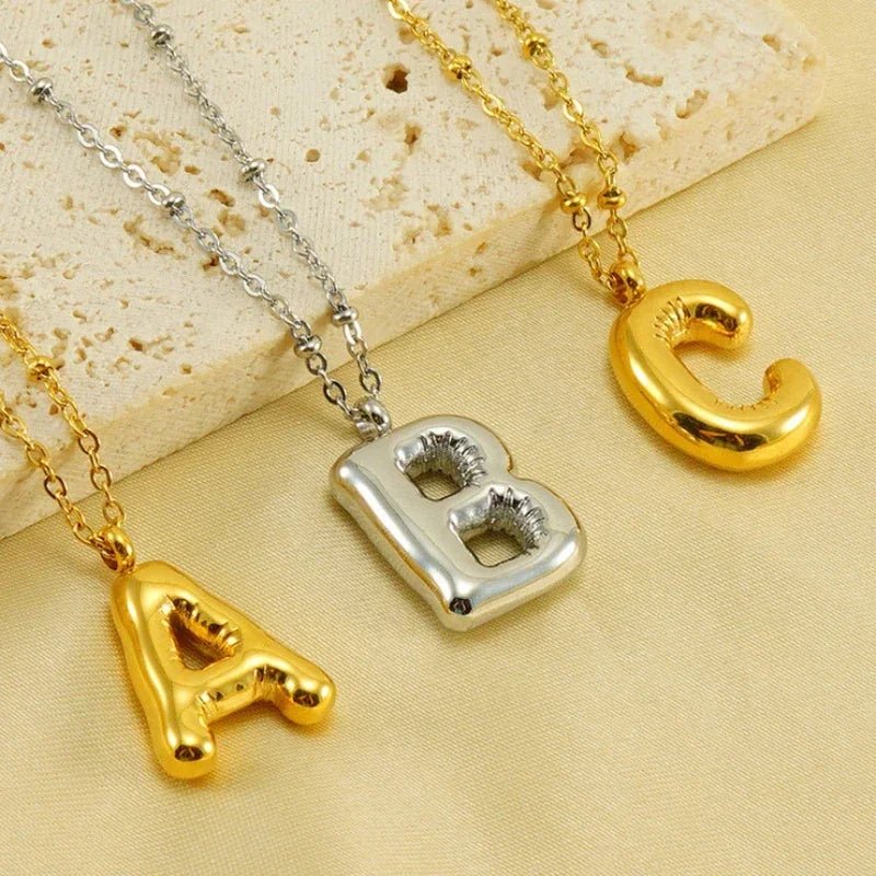 Bubble Letter Initial Necklace - Image 6