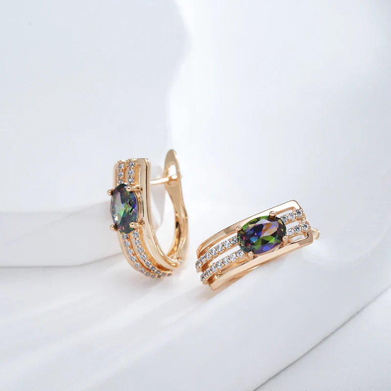 C Shaped Diamond Accented Centerpiece Earrings - Image 3
