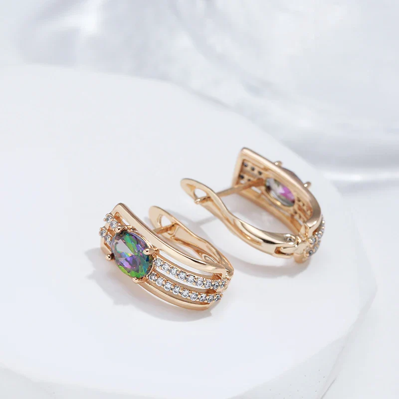 C Shaped Diamond Accented Centerpiece Earrings - Image 5