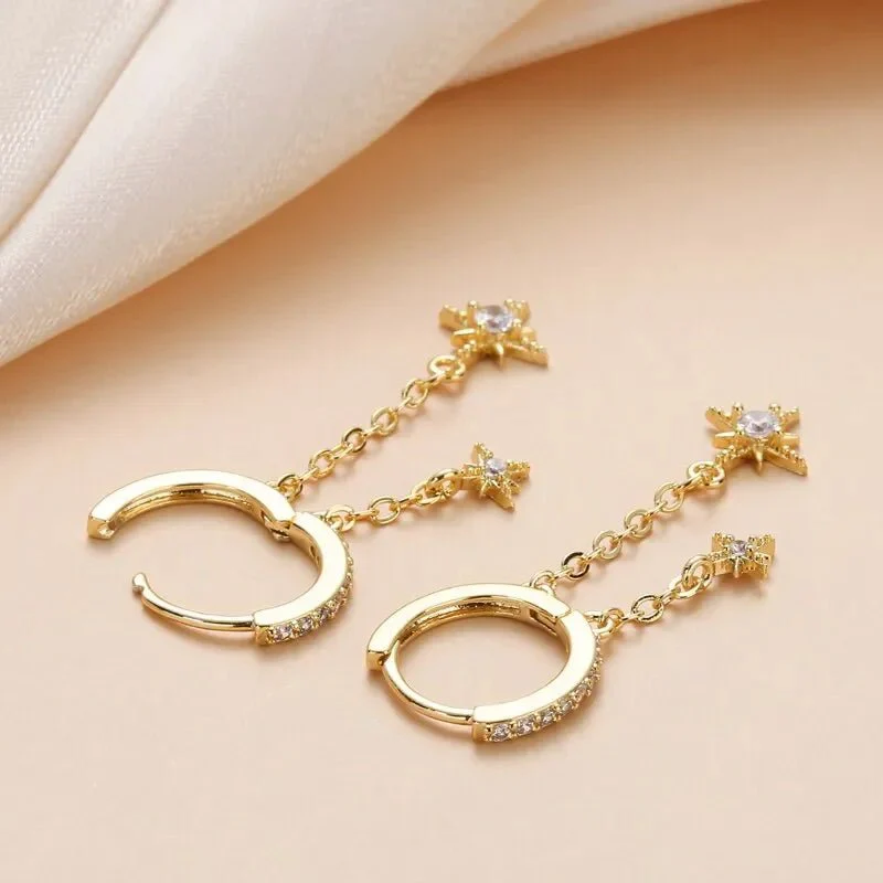 Celestial Diamond Hoop Earrings - Image 6