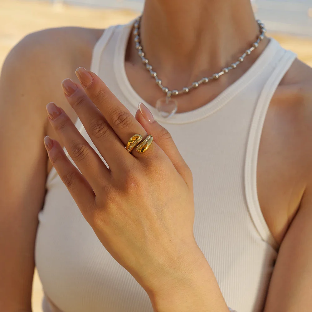 Chunky Diamond Accented Wrap Ring - Image 5