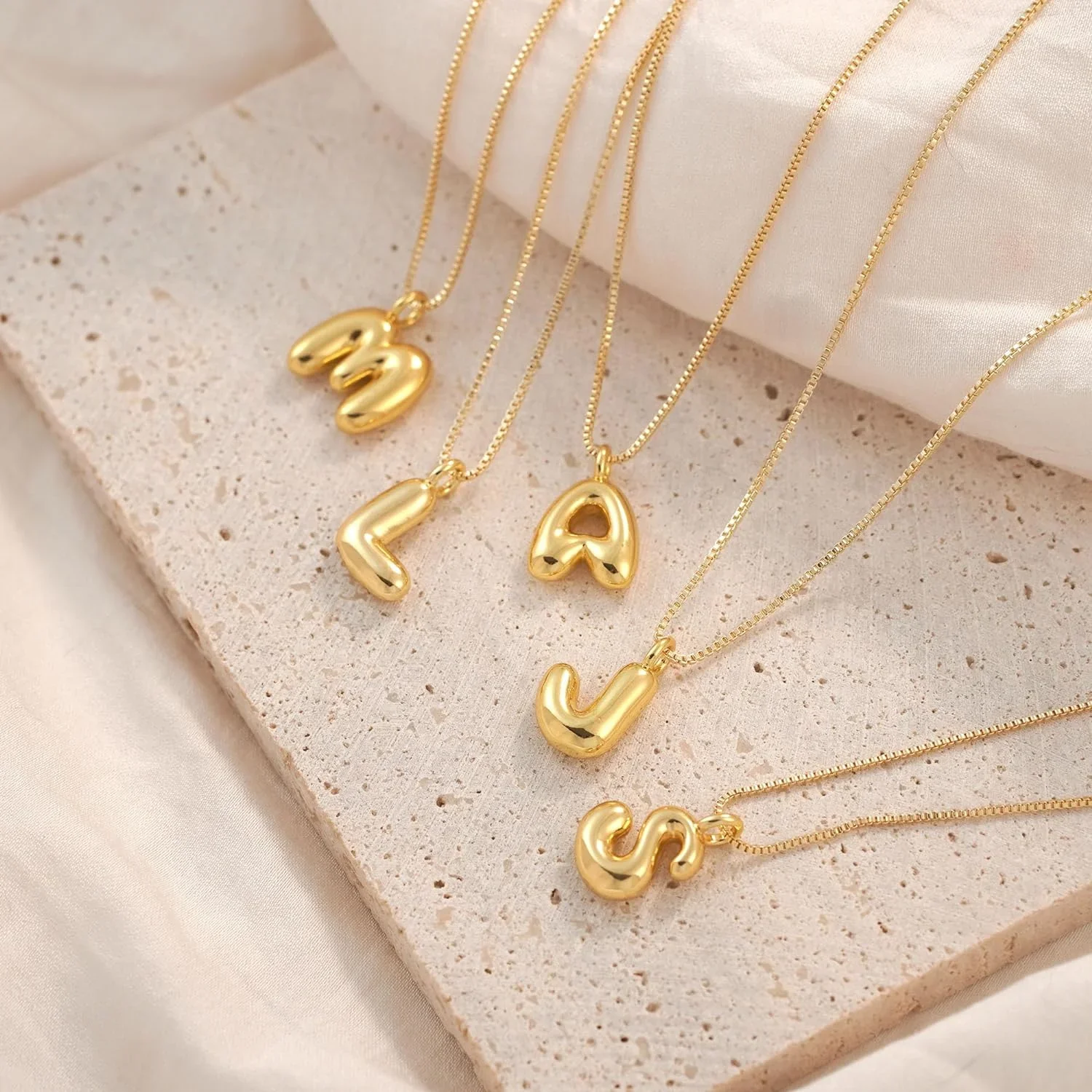 Chunky Feminine Letter Initial Necklace - Image 5