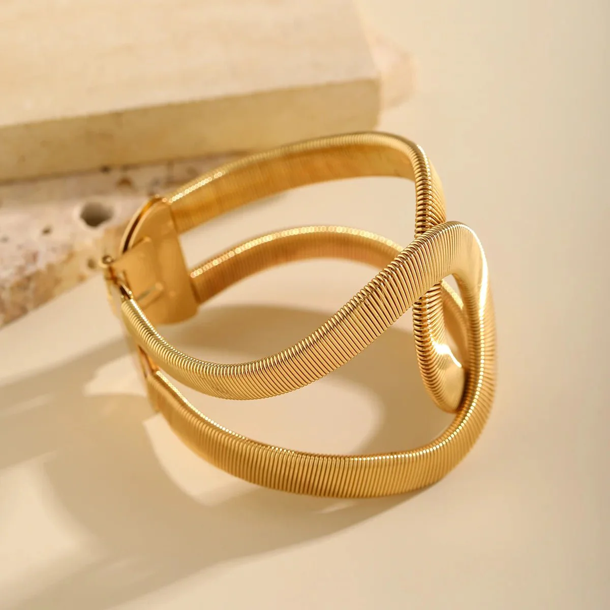 Chunky Spiral Cuff Bracelet - Image 10