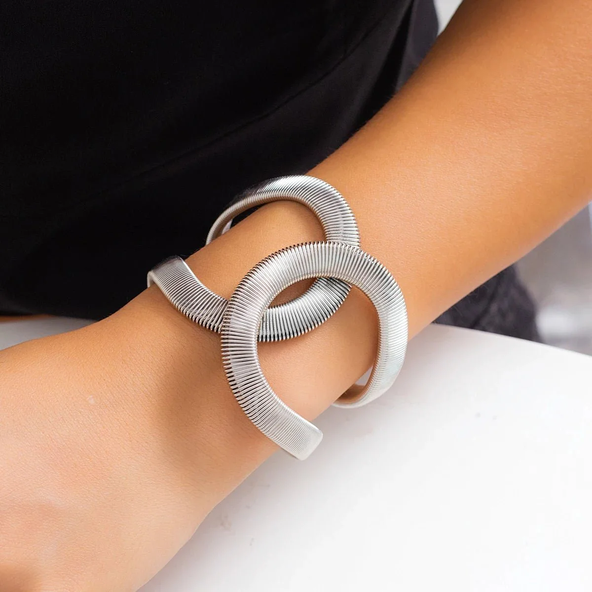 Chunky Spiral Cuff Bracelet - Image 3