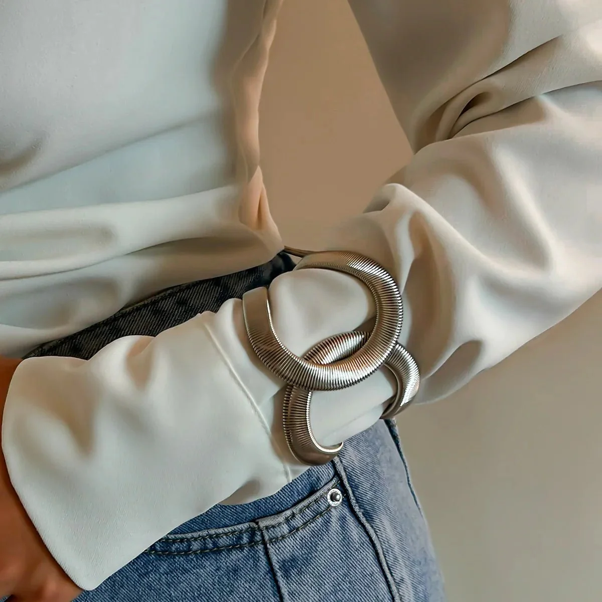 Chunky Spiral Cuff Bracelet - Image 7