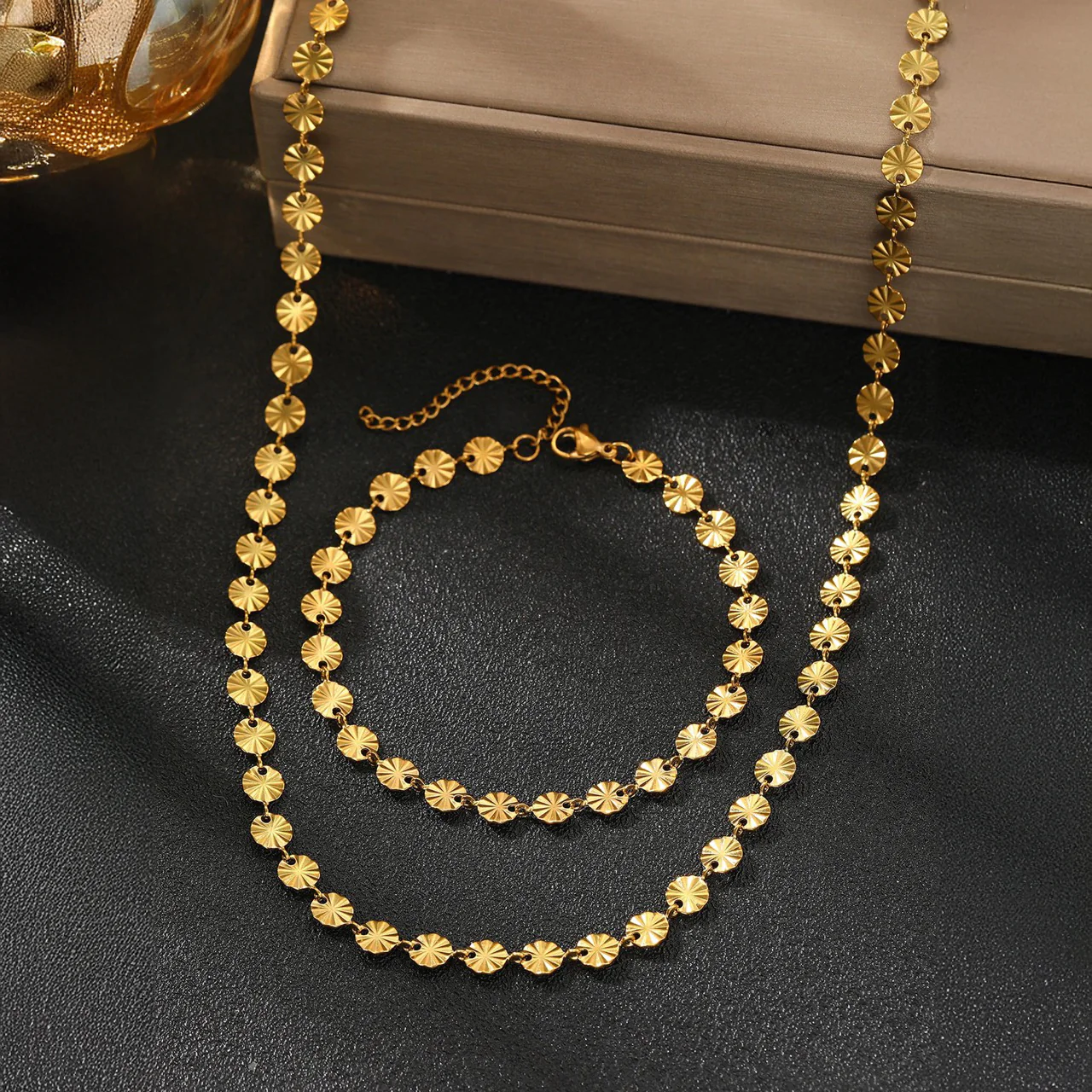Circle Spiral Bracelet and Necklace Set - Image 2