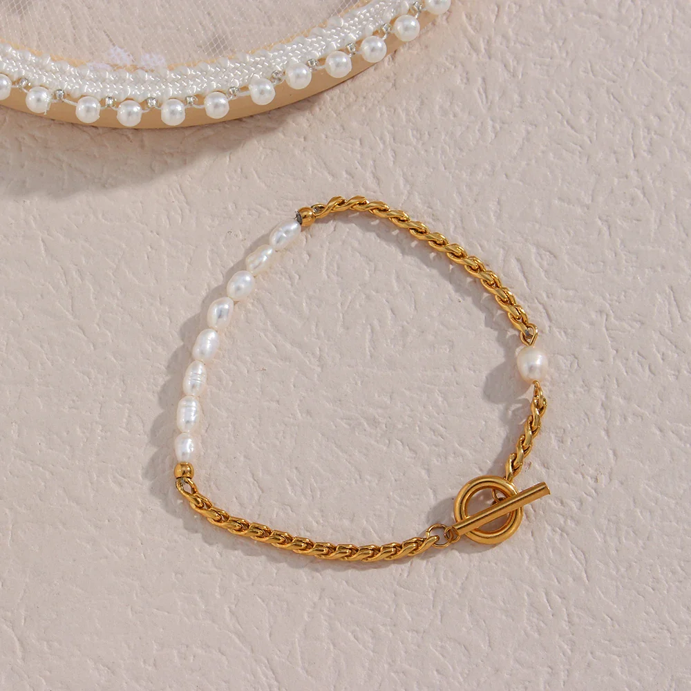 Classic Twist Pearl Circle Lock Bracelet - Image 8