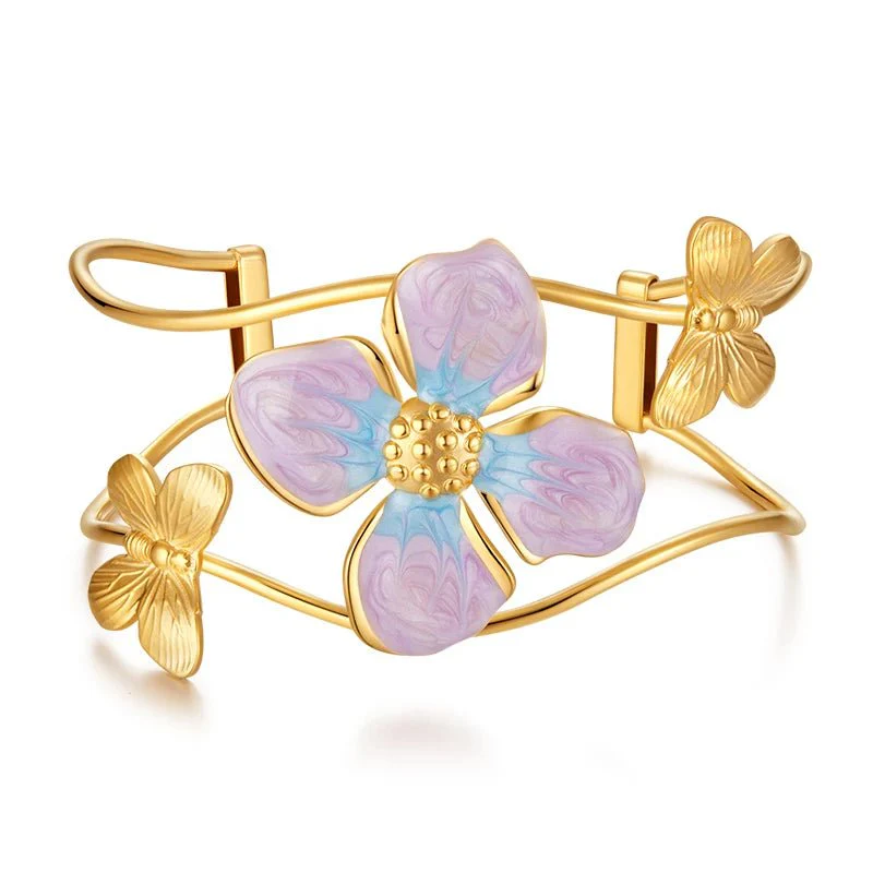 Classy Floral Bangle Bracelets - Image 12