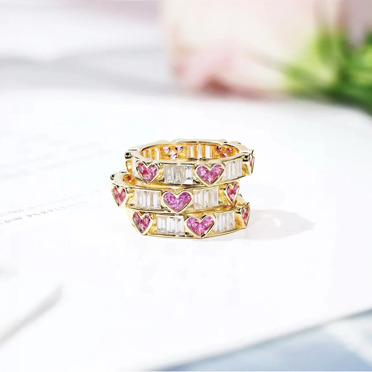 Classy Heart Wrap Baguette Diamond Ring - Image 6